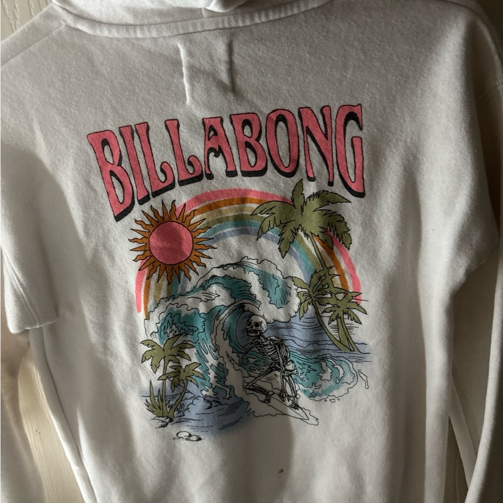 Billabong White Hoodie with Graphic Print